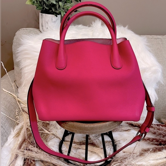 CHRISTIAN DIOR Large Open Bar Pink Grained Leather Two-Way Tote - Picture 3 of 16